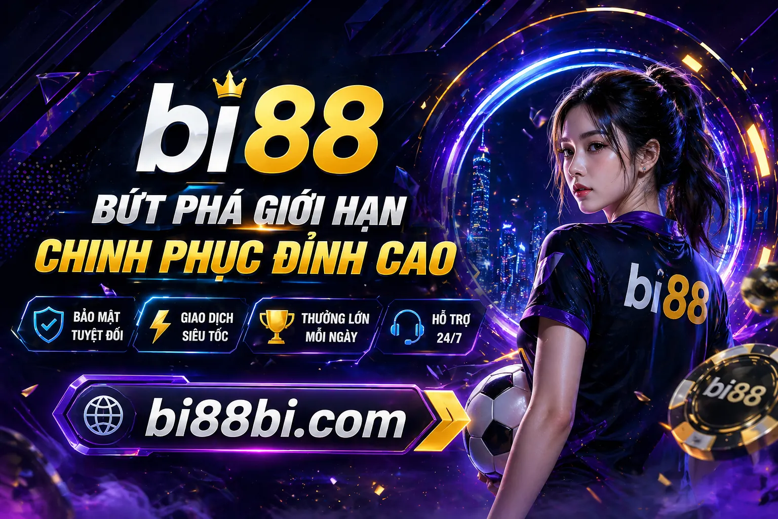 Sân vận động bóng đá với đèn chiếu sáng và logo p888 nhà cái